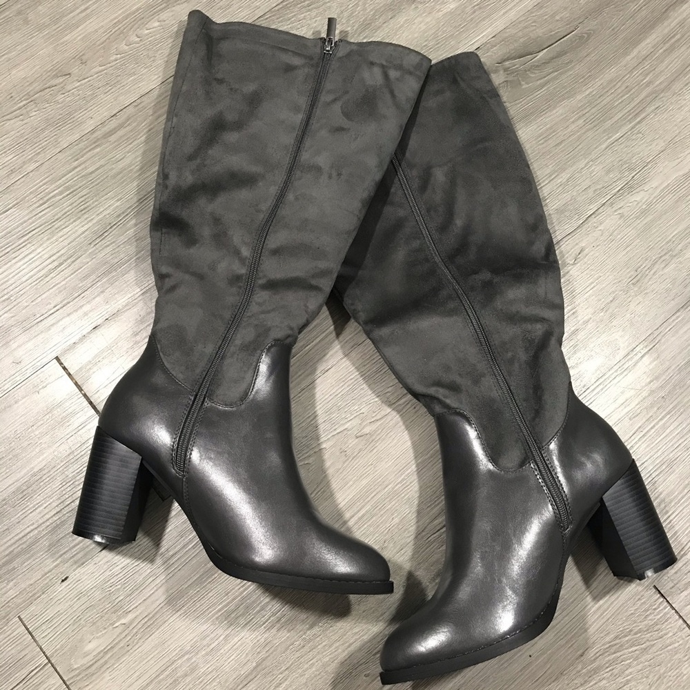 Cloudwalkers NIB from‎ The Avenue Grey Harbor Vegan Leather Tall Boots 8.5W